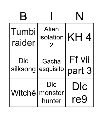 Summer Bingo Card