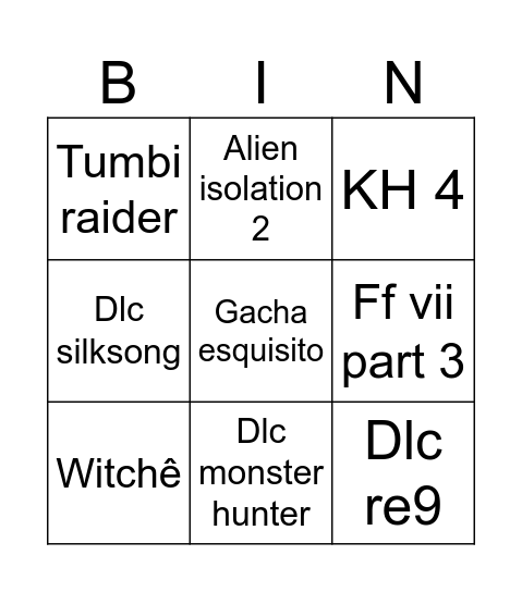 Summer Bingo Card