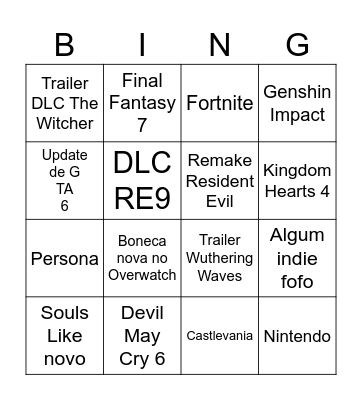 Bingo Card - Summer Game Fest 2026 Bingo Card