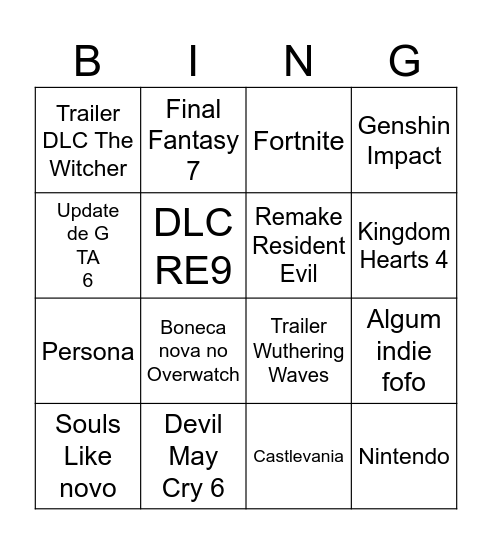 Bingo Card - Summer Game Fest 2026 Bingo Card