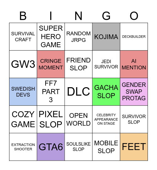 SUMMER GAMES FEST BINGO Card