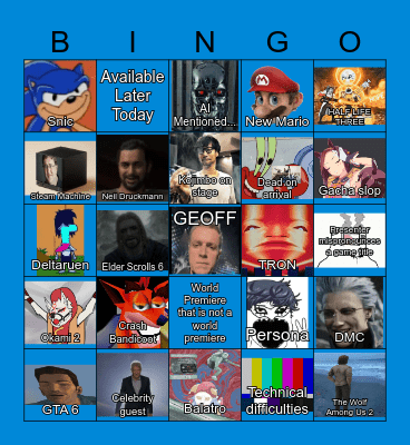 Summer Game Fest 2026 Bingo Card