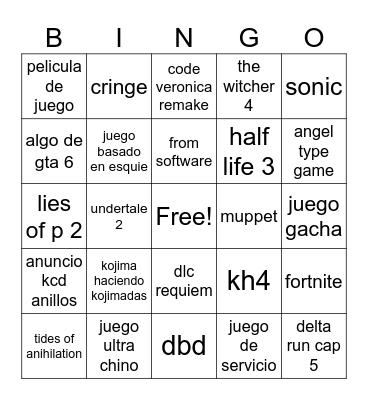 Safe Space Bingo Card