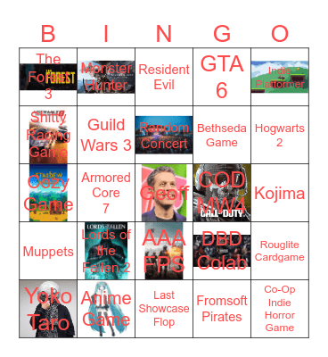 Summer Games Bingo Card