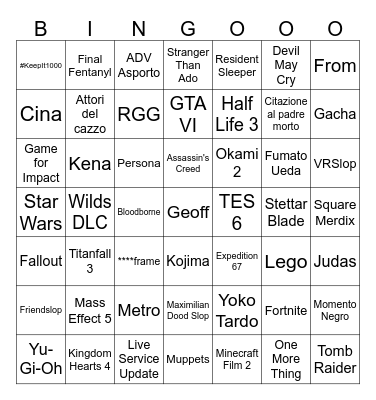 SGF 2026 Bingo Card