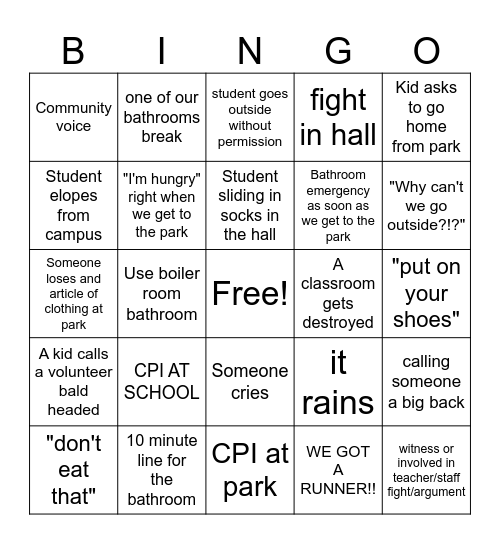 F This Day! Bingo Card