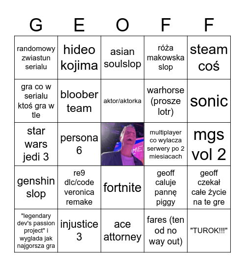 summer game fest Bingo Card