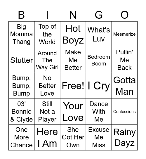 Just a Lil Thug Lovin' Bingo Card