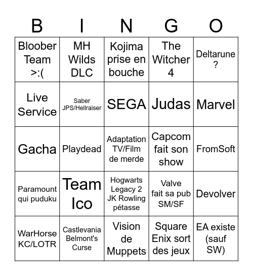 SGF Bingo Card