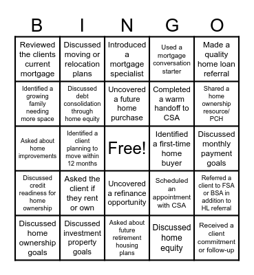 Home Loan Days! Bingo Card