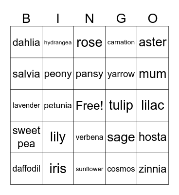 flowers Bingo Card