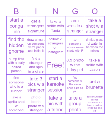 Ariel's Blackout Bingo Card