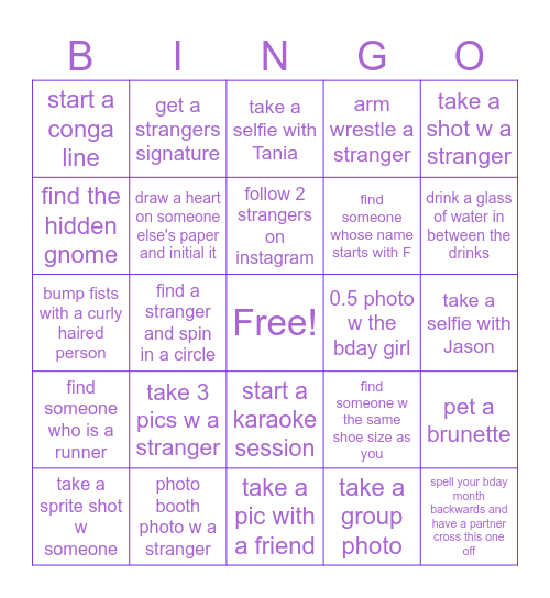 Ariel's Blackout Bingo Card