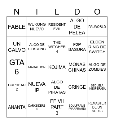 SUMMER GAME FEST 2026 Bingo Card