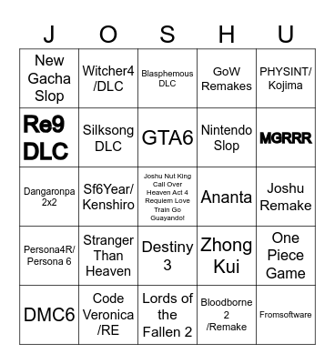Summer Game Fest 2026 Bingo Card