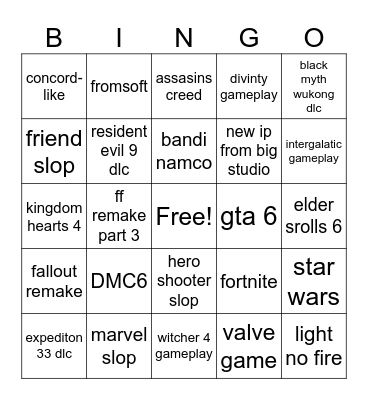 summer games fest Bingo Card