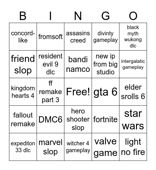 summer games fest Bingo Card
