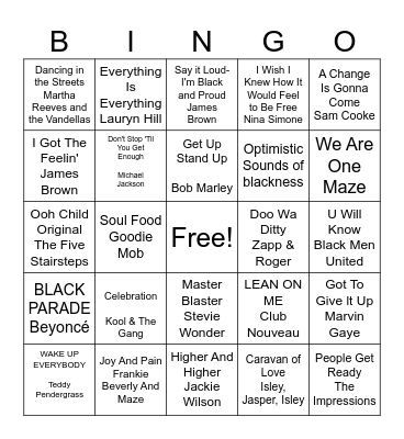 Juneteenth Jams Bingo Card