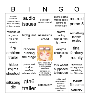 summer gmae fest Bingo Card