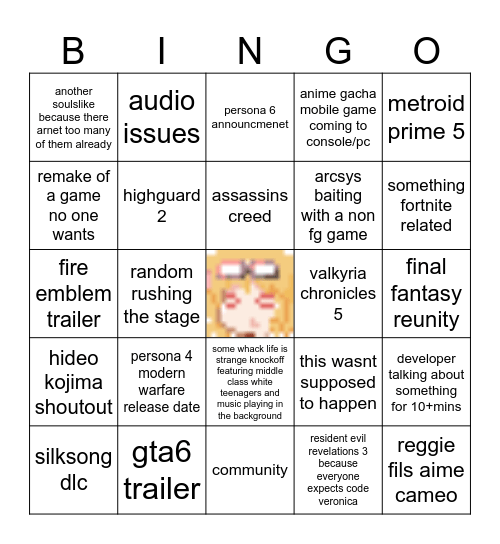 summer gmae fest Bingo Card