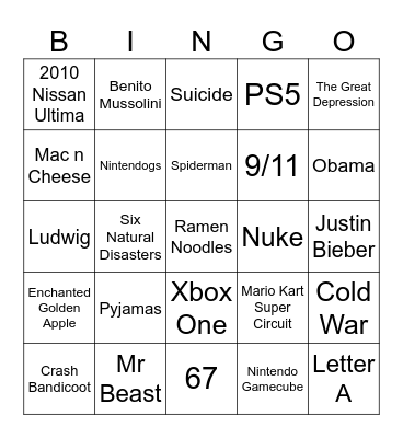 infinite craft Bingo Card