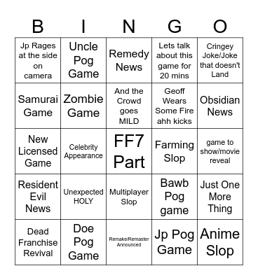 Summer Games Fest 2026 Bingo Card