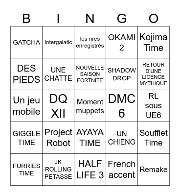 Bingeoff Bingo Card
