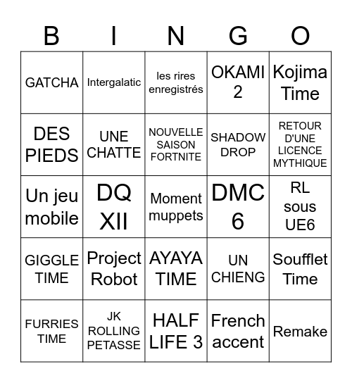 Bingeoff Bingo Card
