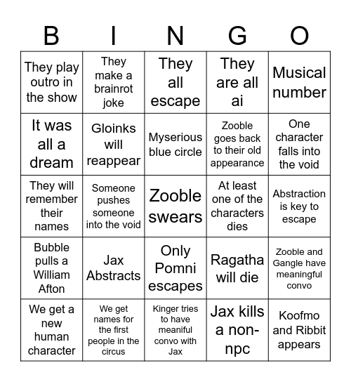 The Amazing Digital Movie Bingo Card
