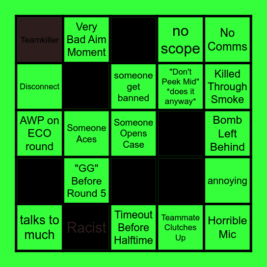 CS2 Bingo Card