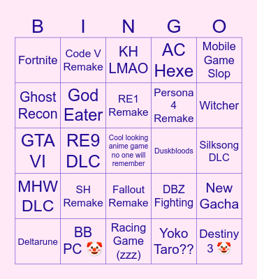 Summer Games Fest Bingo Card