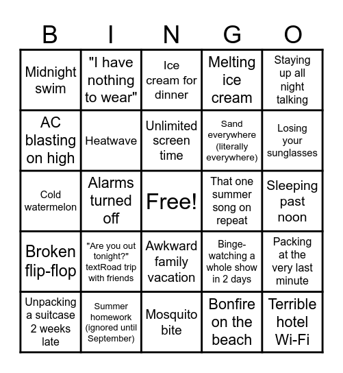 3 months of freedom Bingo Card