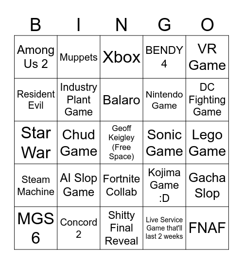 Summer Gay Fest Bingo Card