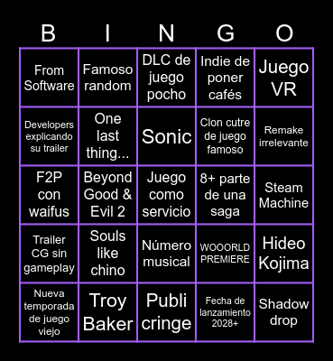 PufoPixel SGF Bingo Card