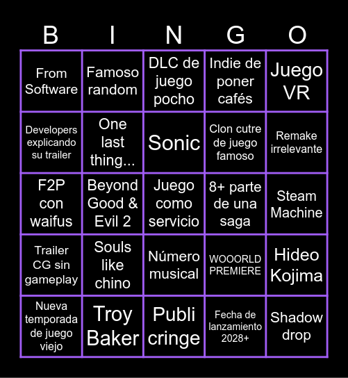 PufoPixel SGF Bingo Card