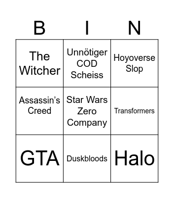 Summer Games Bingo Card