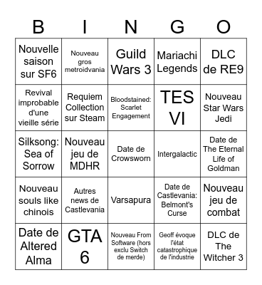 Summer Games Fest 2026 Bingo Card