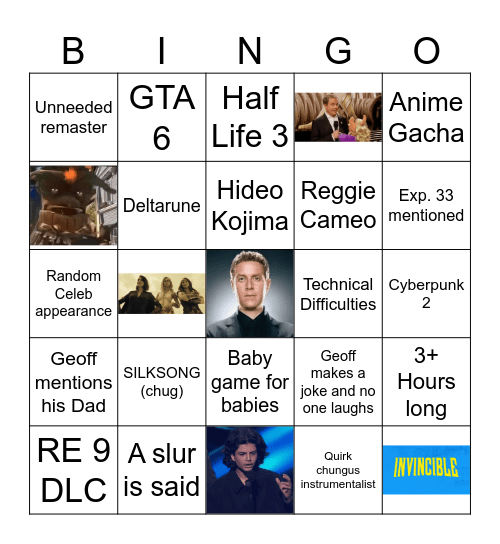 Geoff Bingo Card