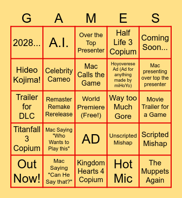 Summer GREASE Fest Bingo 2026 Bingo Card