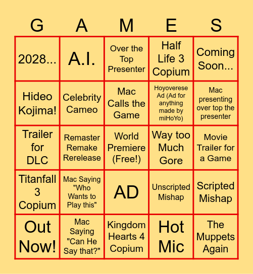 Summer GREASE Fest Bingo 2026 Bingo Card
