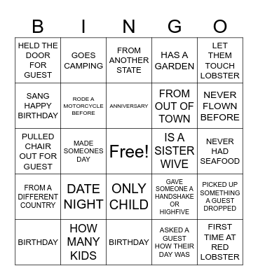 RL- GUEST CONNECTION BINGO Card