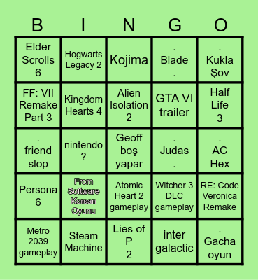 Summer Games Fest 2026 Bingo Card