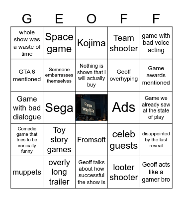 Geoff summer Bingo Card