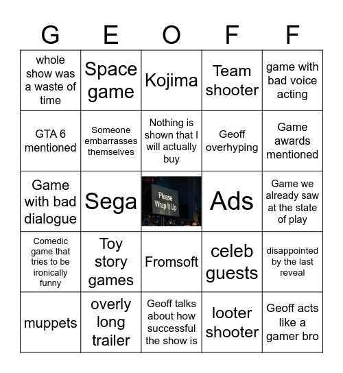 Geoff summer Bingo Card
