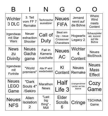Summer Games Fest 2026 Bingo Card
