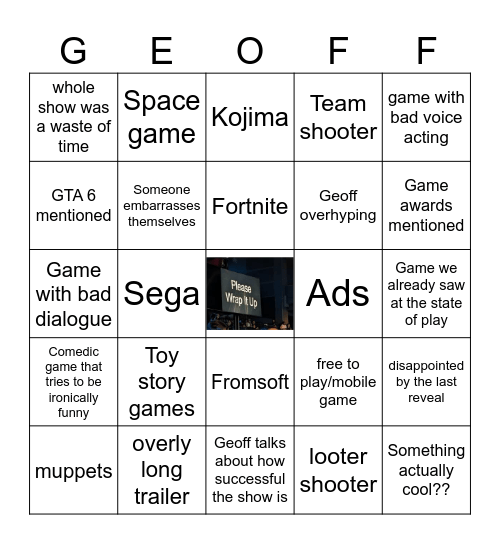 Geoff summer Bingo Card
