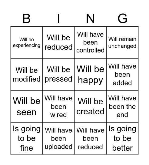 Passiv Bingo Card