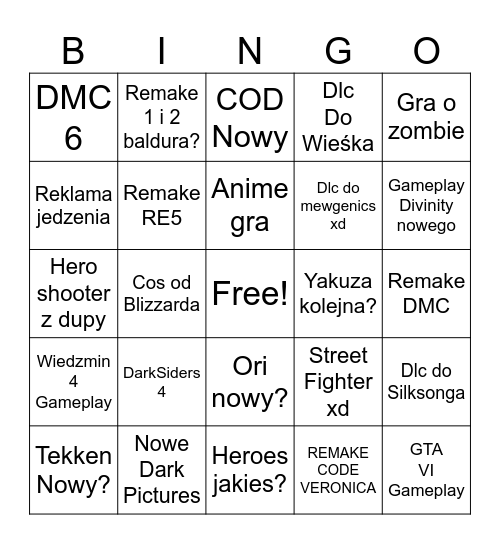 SummerGameFest Bingo Card