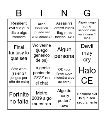 SUMMER GAME FEST 2026 Bingo Card