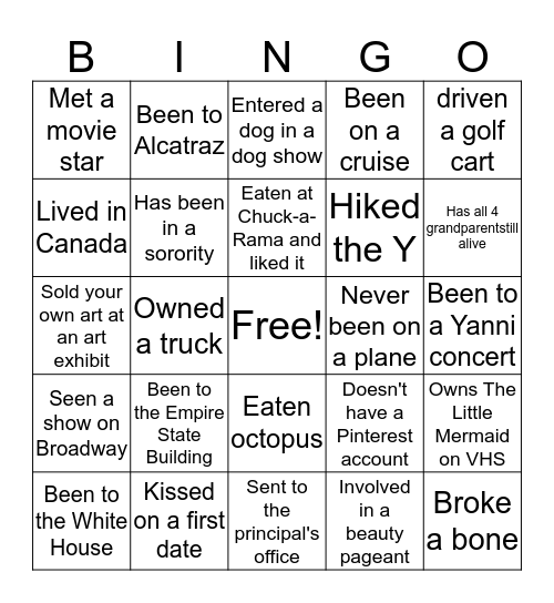 Bingo Ice Breaker Bingo Card